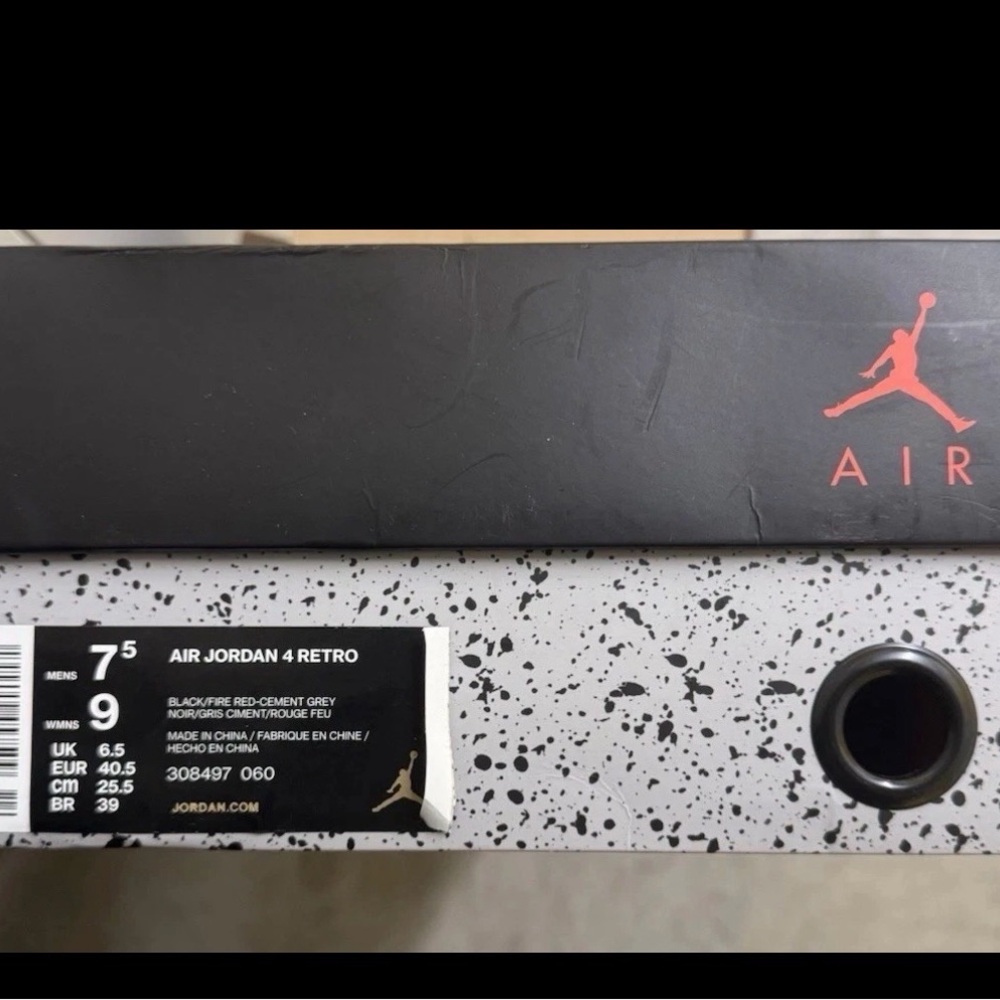 Jordan Air Jordan 4 Retro Black Fire Red Cement Grey